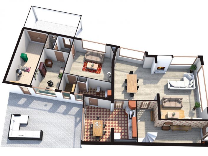 Floorplan 3D Mauritssingel 166, Leiderdorp