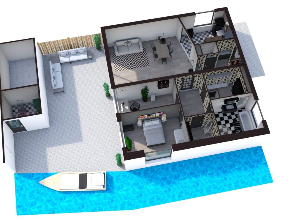 Floorplan 3D Zoeterwoudseweg 46, Leiden.