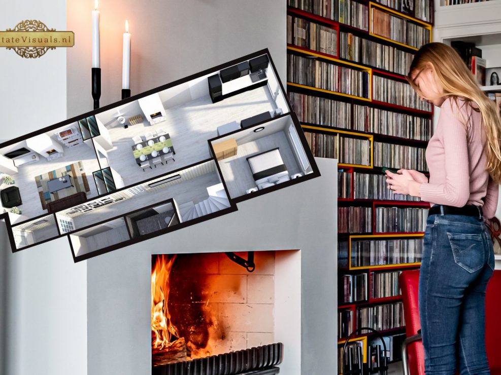 floorplan plattegrond vastgoed 3D female artist