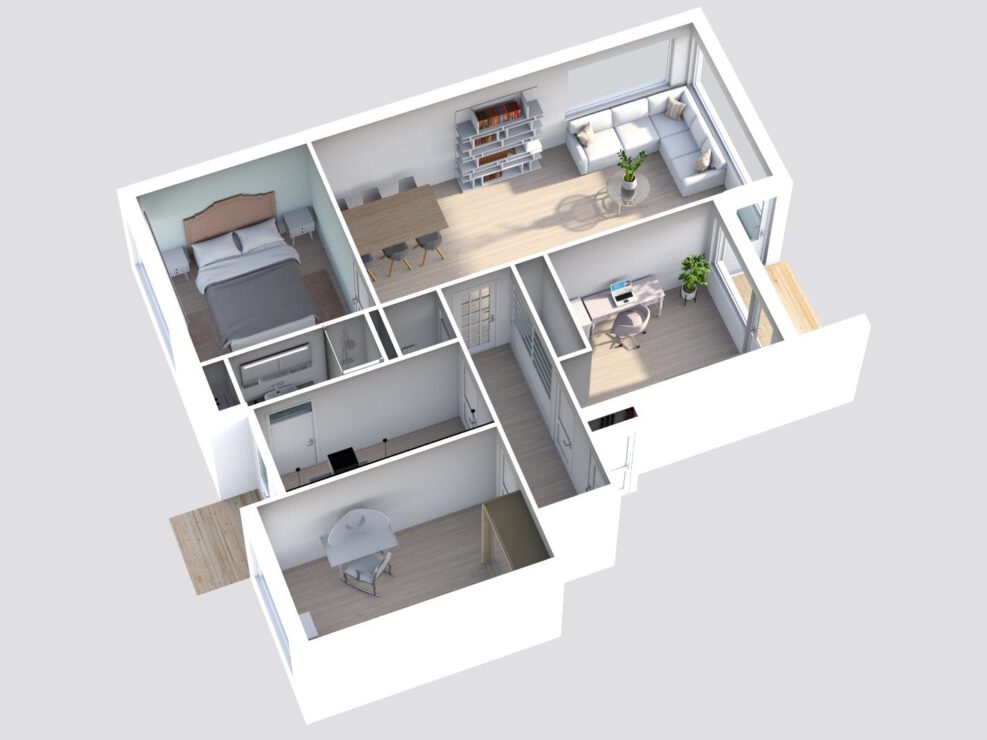 plattegrond 3d vastgoed
